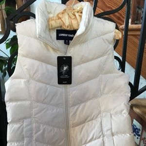 Lands End Winter White Down Vest